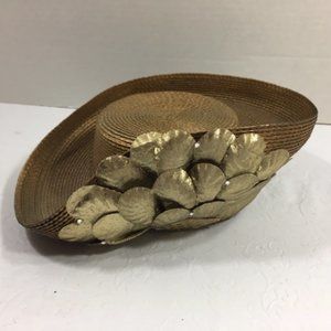 VTG Gold Fancy Doll Mannequin Stuffed Animal Derby Hat by Ann Marie Small